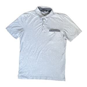 Travis Mathew Shirt Men's Small Gray Short Sleeve Polo Collared Logo Golf